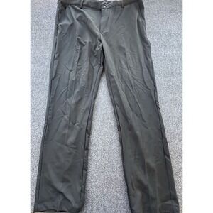 Greg Norman Pants Mens 40x32 Black Pleated Elastic Waist Pockets Straight Career